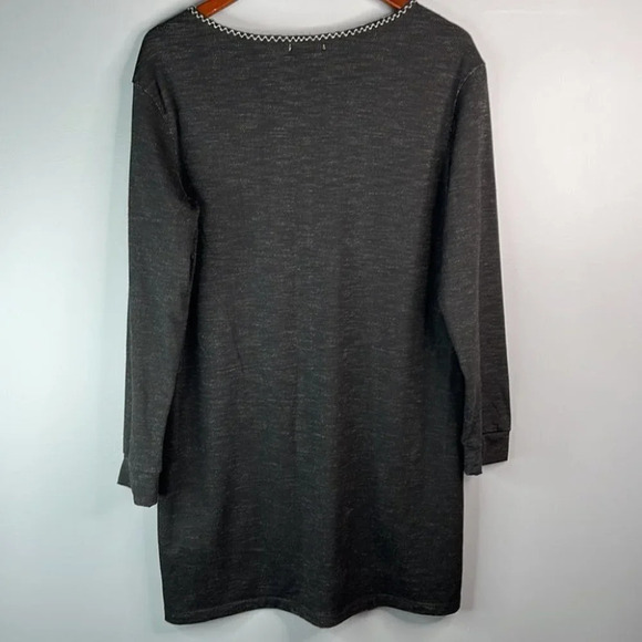 MAX STUDIO Loose Fit Tunic Dress Black Crewneck Long Sleeve Lagenlook Size M - Picture 7 of 12